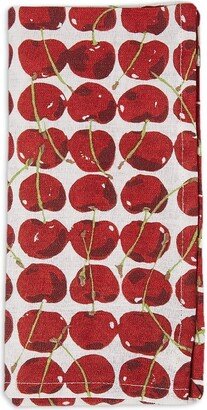 Cherries set of two linen napkins
