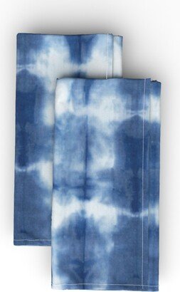 Cloth Napkins: Shibori - Indigo On White Cloth Napkin, Longleaf Sateen Grand, Blue