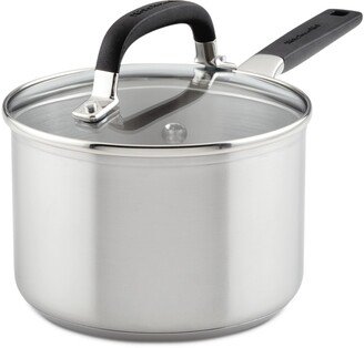 Stainless Steel 2 Quart Induction Sauce Pan with Measuring Marks and Lid