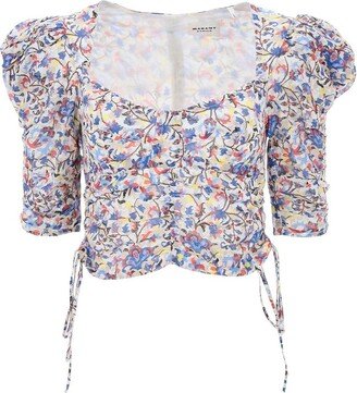 Floral-Printed Cropped Top