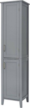 Teamson Home Mercer Mid Century Modern Wooden Linen Tower Cabinet Gray - Elegant Home Fashions