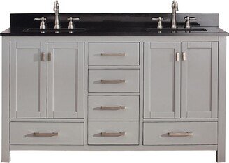 Modero 61-inch Double Vanity Combo in Chilled Gray with Top and Sink