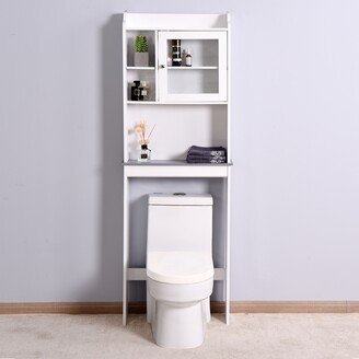 Magic Home Modern Over The Toilet Space Saver Wood Storage Cabinet for Bathroom