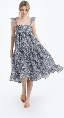 The Tiered Ruffle Midi Dress - Island Floral