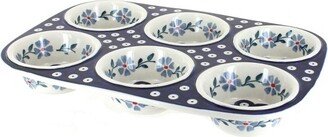 Blue Rose Pottery Blue Rose Polish Pottery Blue Violet Muffin Pan