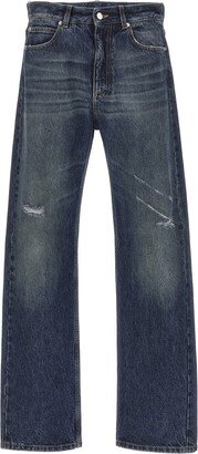 Distressed Tapered Leg Jeans