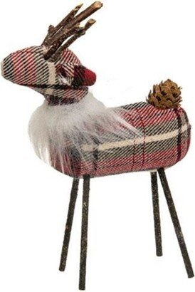 Sm Red/White Plaid Reindeer - 5.25” high by 4” wide