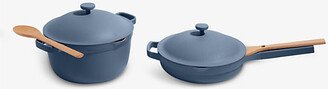 Blue Salt Home Cook Duo Ceramic pot and pan Two-piece set Worth £270