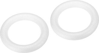 Unique Bargains 4.4 Inch Foam Wreath Forms Round Craft Rings for DIY Art Crafts Pack of 2 - White