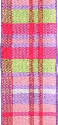 Pinks Purple And Green Plaid Wired Ribbon