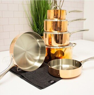 Vintage Collection Copper 10Pc Tri-Ply Cookware Set, Polished Exterior