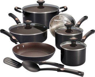 12pc Aluminum Nonstick Cookware Set - Black