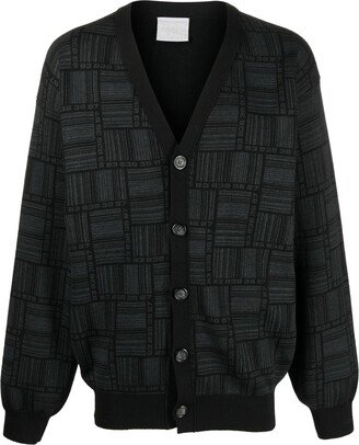 VTMNTS Barcode-Print Knit Cardigan