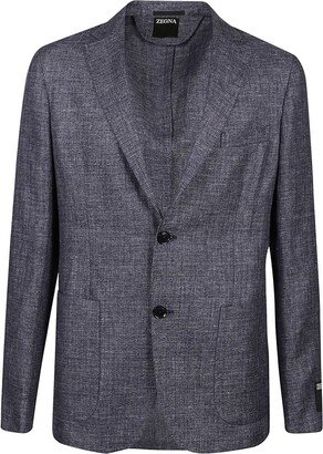 Single-Breasted Straight Hem Blazer-AB