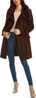 Asymmetrical Wool-Blend Coat