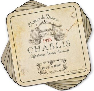 Vin de France Coasters Set of 6 - 4.25 Square