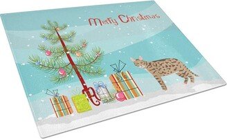 CK4579LCB California Spangled No.2 Cat Merry Christmas Glass Cutting Board