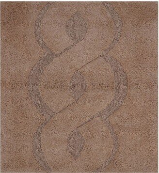 Beautiful Sculptured Chain Design Bath Rug With Anti Skid Latex Back Is Made Cotton Super Soft 21 X 34 Natural