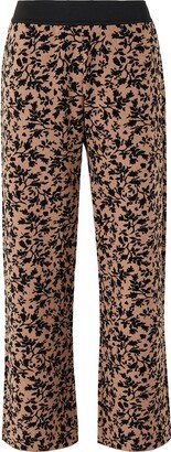 Jacquard Knit Cropped Pants Pants Camel