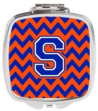 CJ1044-SSCM Letter S Chevron Orange & Blue Compact Mirror, 3 x 0.3 x 2.75 in.