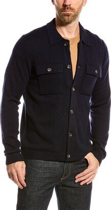 Amicale Cashmere Wool & Cashmere-Blend Overshirt-AA