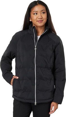 Engineered Chevron Quilted Jacket (Caviar) Women's Clothing