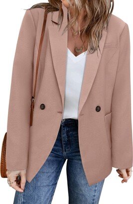 CHICZONE Womens Oversized Blazer Open Front Long Sleeve Lapel Work Office Fashion Light Pink Blazer Jackets for Women M