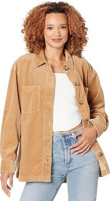 Corduroy Kentwood Oversized Shirt-Jacket (Earthen Sand) Women's Clothing