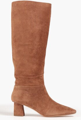 Tess ribbed suede knee boots