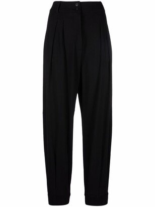 High-Waisted Tapered Trousers-AE