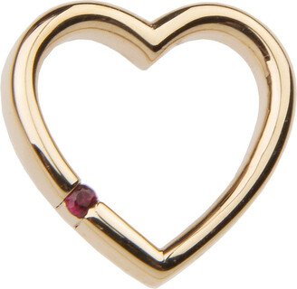 LEE JONES Small Ruby Floating Eternity Heart Yellow Gold Charm