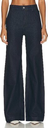 Camille High Rise Flared Trouser in Blue