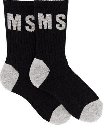 Logo Intarsia Crew Socks-AB