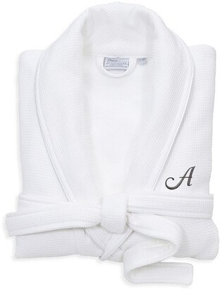 Monogrammed Waffle Large/X-Large Terry Bathrobe, (A-Z)-AH