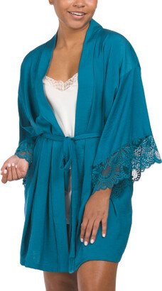 TJMAXX Yvette Satin And Lace Robe For Women