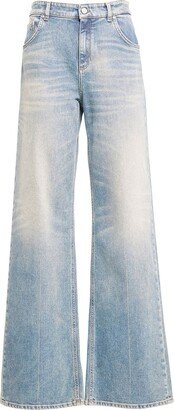 Denim medium waist wide leg jeans