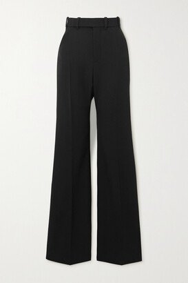 Wool-gabardine Flared Pants - Black