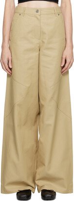 OPEN YY Beige Wide-Leg Trousers