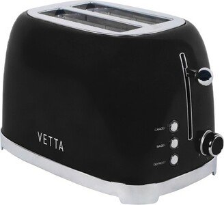 2-Slice Extra-Wide-Slot Retro Toaster, Stainless Steel (Black)