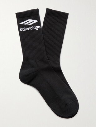 Logo-Jacquard Cotton-Blend Socks-AA