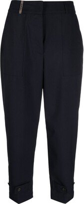 High-Waisted Tapered Trousers-AM