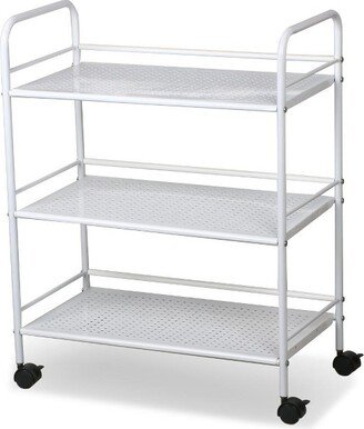 3-Shelf Large Salon Beauty Trolley Cart Spa Storage Dentist Wax Treatments, White