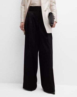 Noah Pleated Wide-Leg Trousers