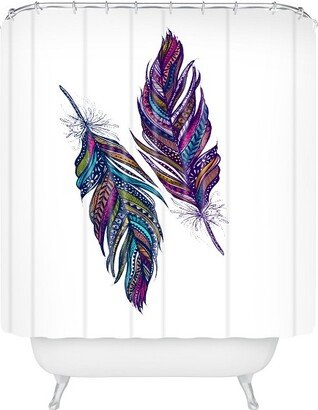 Stephanie Corfee Festival Feathers Shower Curtain