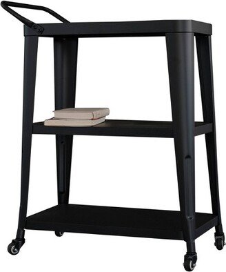 3 Tiered Harold Industrial Metal Dining Cart Black