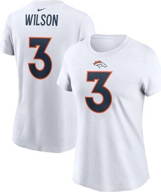 Women's Russell Wilson White Denver Broncos Player Name & Number T-shirt