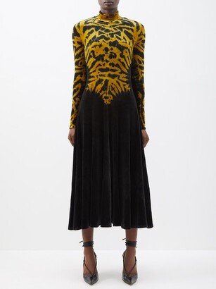 Re-edition 2018 Tie-dye Velvet Midi Dress