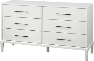 Sussex 6 Drawer Dresser White - Lifestorey