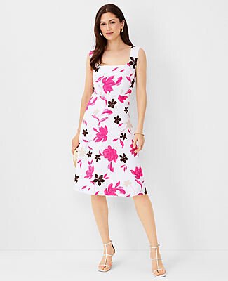 Petite Floral Sleeveless Flare Dress