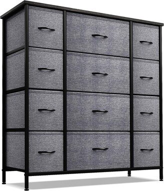 Extra-large Steel and Fabric 12-drawer Dresser